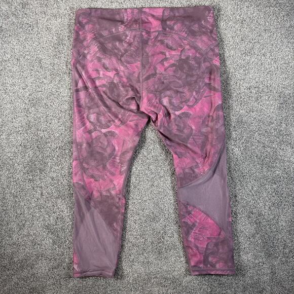 Under Armour HeatGear Compression Leggings Womens 2XL Pink Gray Capri 1328993 - Picture 10 of 12